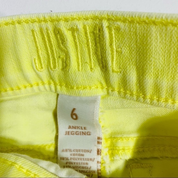 Justice girls 6Y neon yellow jeggings - Picture 3 of 4